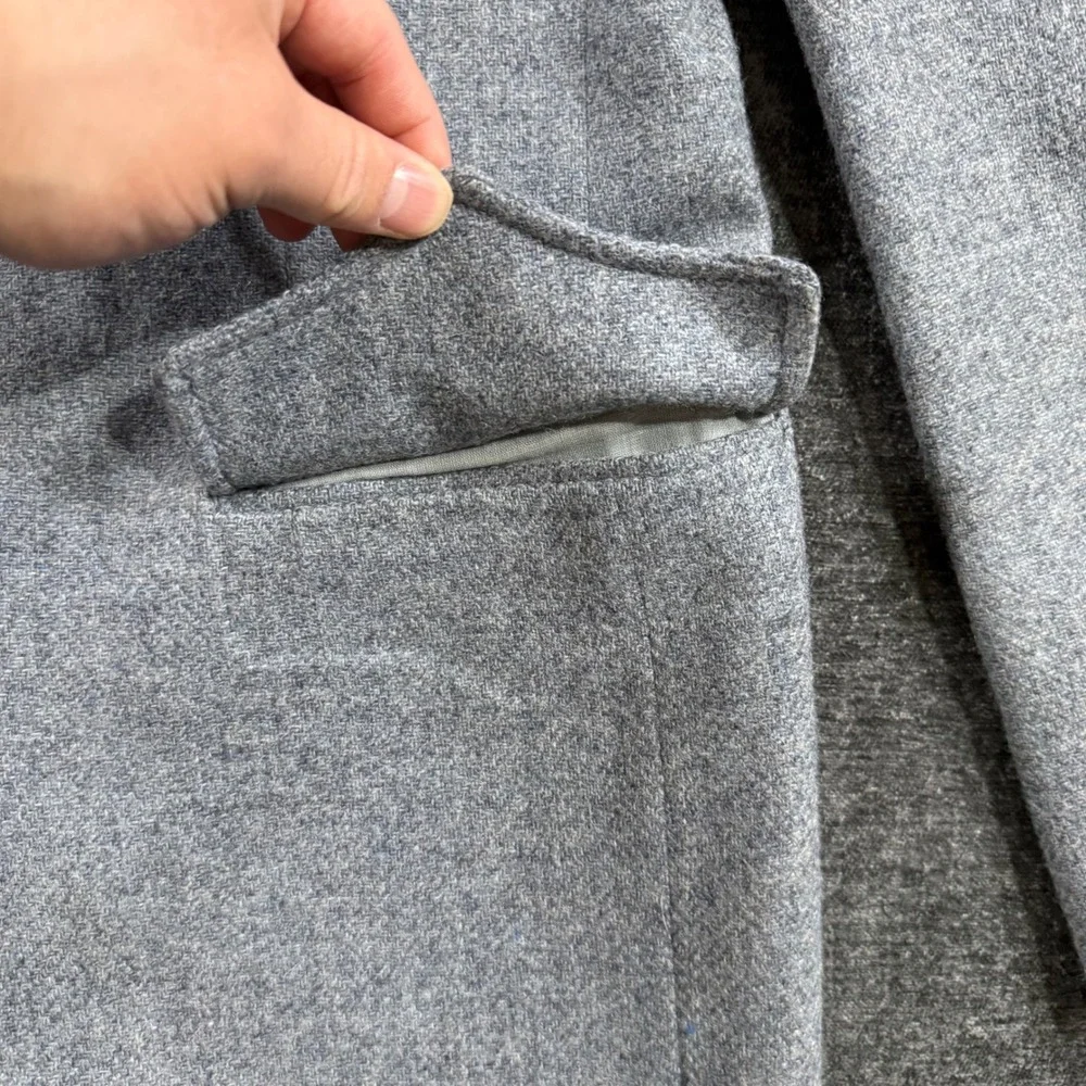 Vintage Grand Entry Men Western Blazer Grey Wool Cowboy Sport Coat Elbow Patches